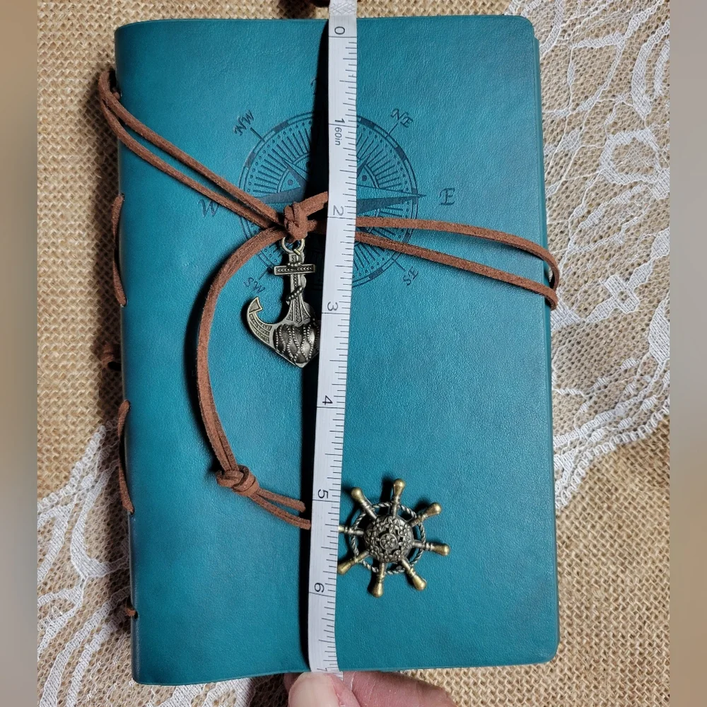 Faux leather blank journal teal color 7×5